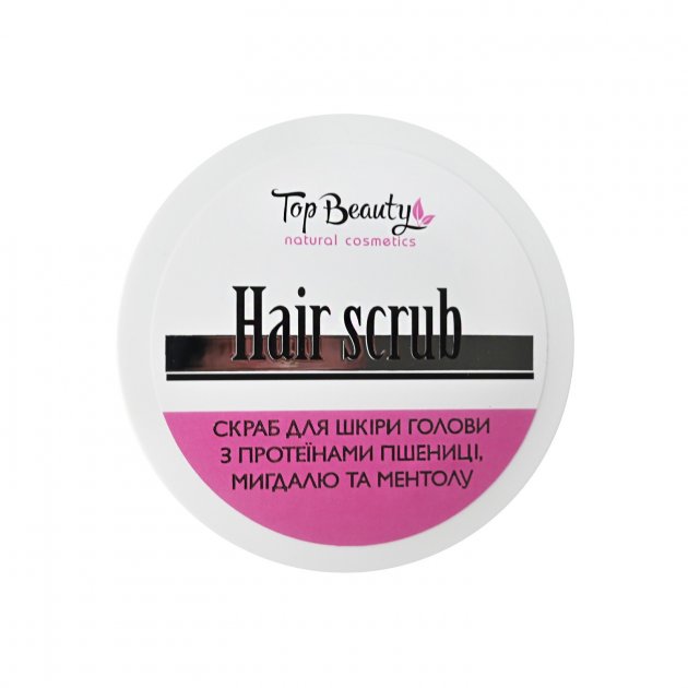 Скраб-пілінг для шкіри голови Top Beauty Hair Scrub з протеїнами пшениці мигдалю та ментолу, 250 мл