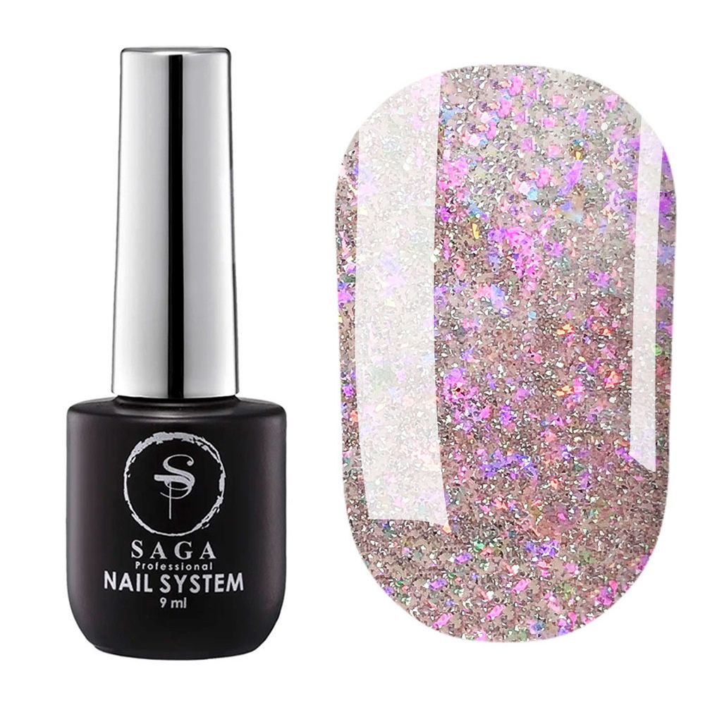 Светоотражающий гель-лак Saga Fiery Gel №41 нежно-розовый с