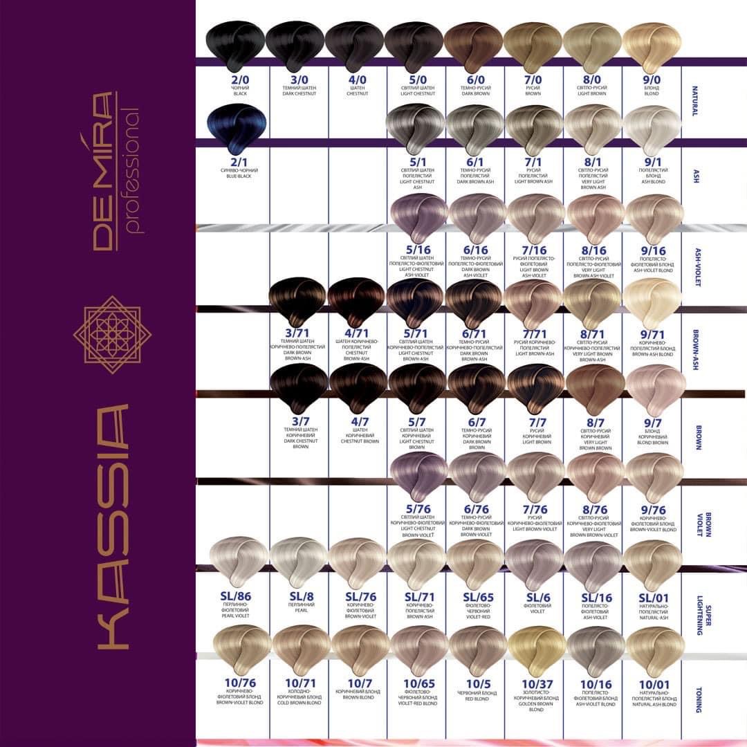 Стойкая крем-краска для волос DeMira Professional Kassia 6/0 Темно-русый 90 мл — изображение 3